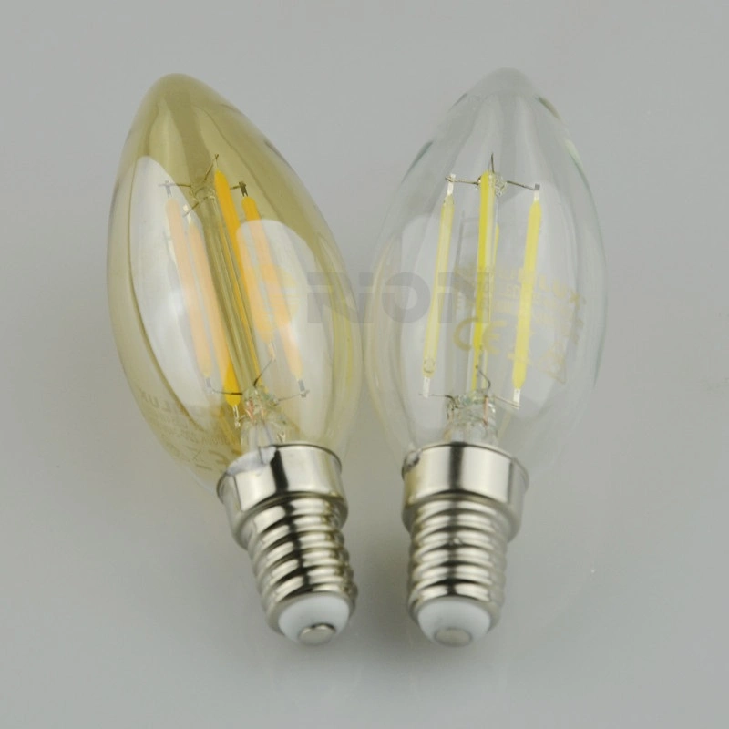 C37 Candle E14 Dimmable Retro Vintage Amber Mini LED Filament Bulb Lamp