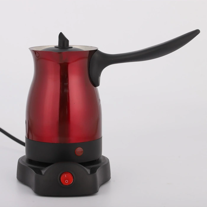 Turquía Cafetera eléctrica de cuerpo de acero inoxidable Cafetera en rojo con tapa