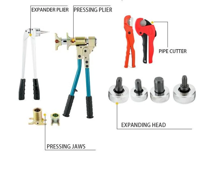 Unterflor Heizung Pex Hydraulische Spannwerkzeug Kit Messing Sliding Werkzeug Für Rohrpressen