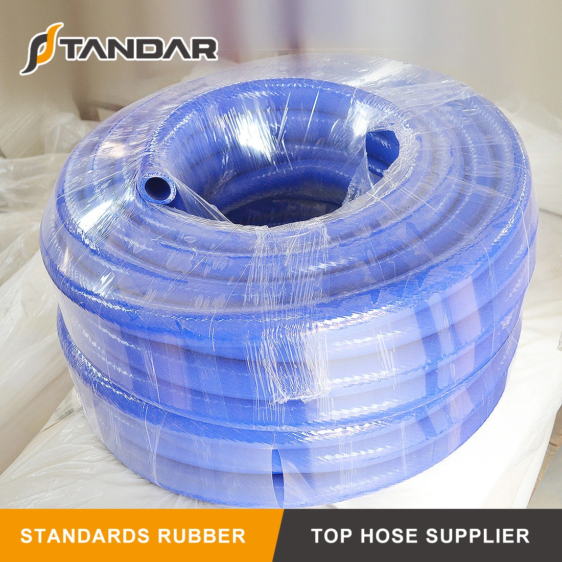 Blue Abrasion Resistant Meter Straight Rubber Silicone Hose