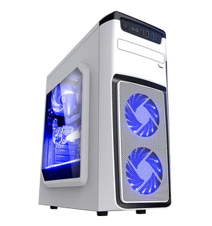 Computer Case Gaming Computer Case Metal Mesh Front ATX with Full Acrylic Side