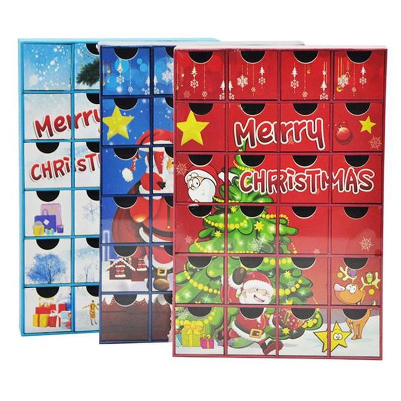 Regalo de Navidad personalizadas vacía en blanco Calendario de Adviento de embalaje para niños