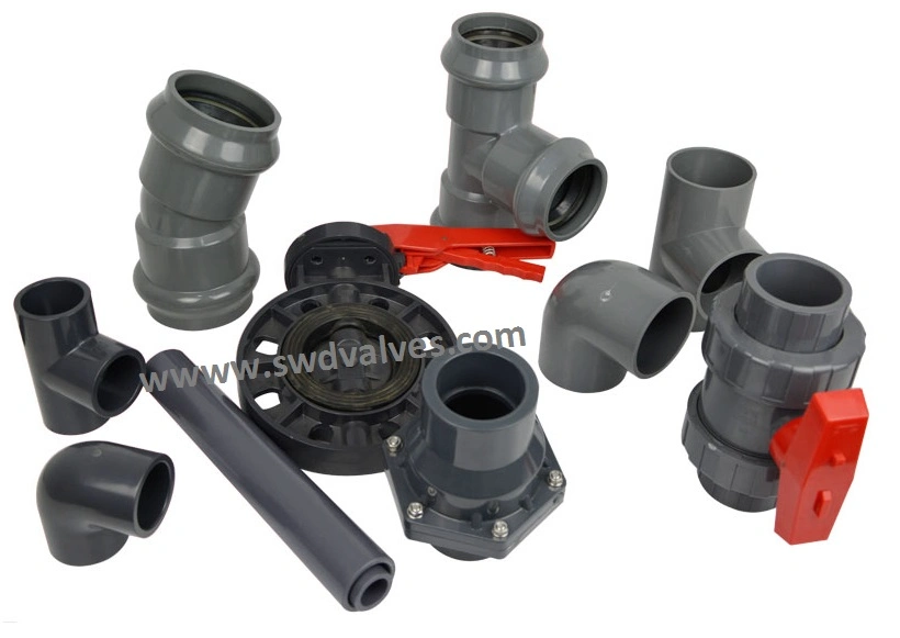 Plastic Pipe Accessories Pn10 Pn16 UPVC CPVC Pressure Fitting for Water Supply Elbow Tee