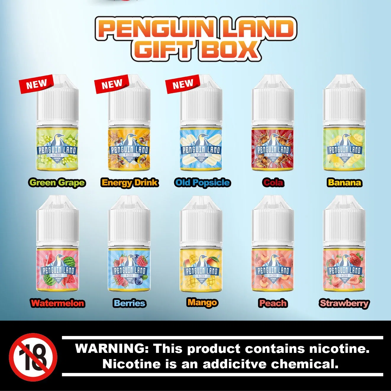 Penguin Land Vape Juice Factory Direct Sale, Premium E Liquid Wholesale/Supplier From China, Free Samples of 5ml E Juice