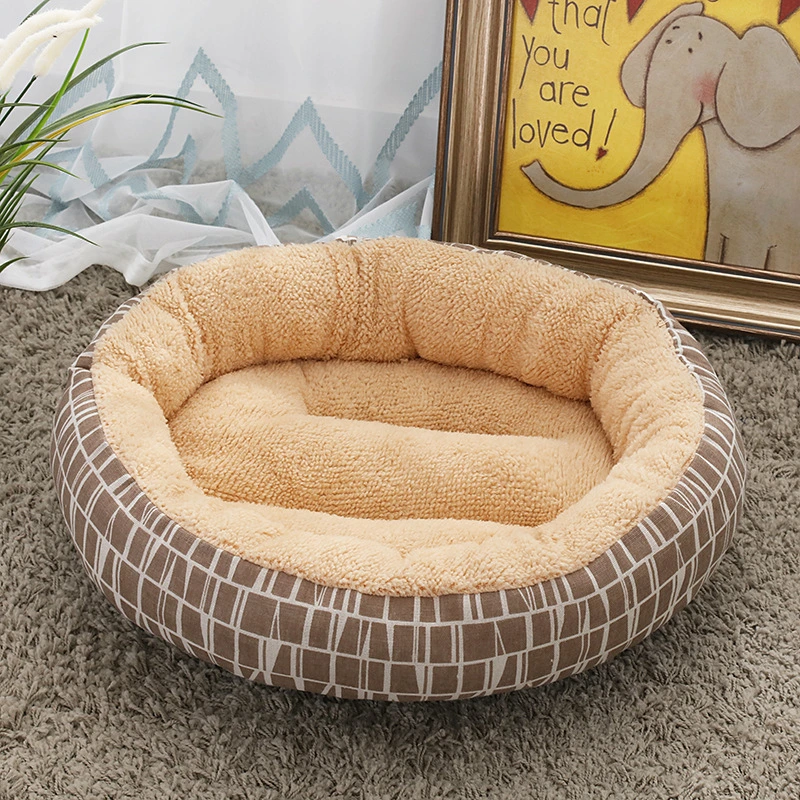 Anti-Slip Marshmallow Dog Beds Small Medium Large Pet Bed Round Donut Cat Beds for Indoor Use