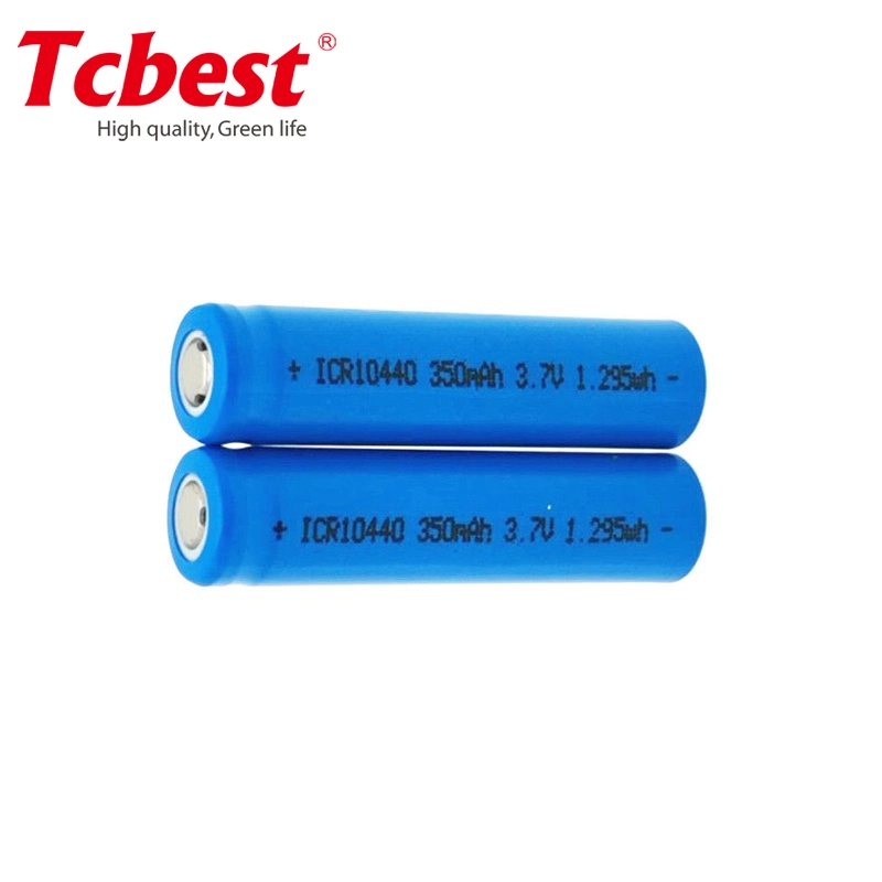 Customized Design Mini Rechargeable Lithium Li Ion Battery 3.7V 350mAh Icr10440 Lithium Rechargeable Cylindrical Rechargeable Battery Icr10440 3.7V 350mAh
