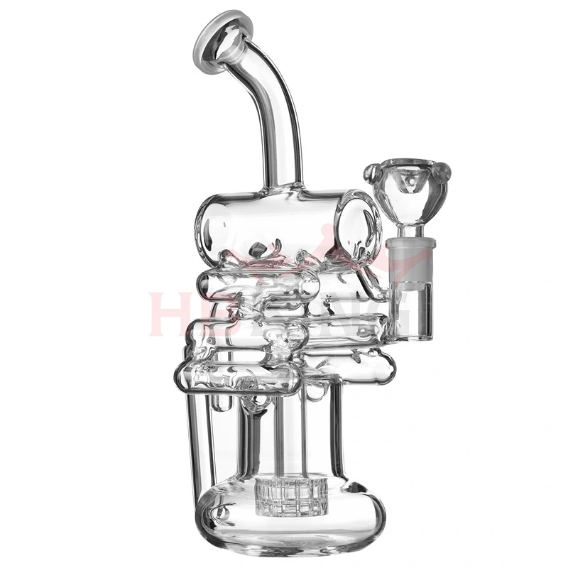 Lastet Design Borosilicate Pyrex House Shape Recycler Glass Smoking Water Pipe