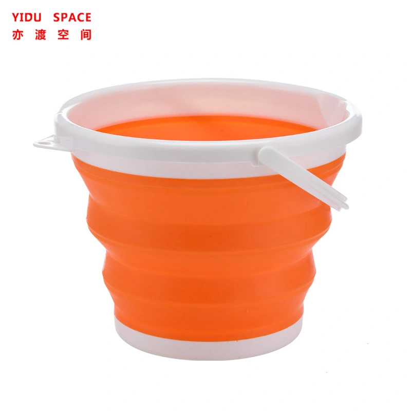 Portable Hanging Household Outdoor Plastic Silicone Toy Bucket Folding Car Wash Bucket Fishing Bucket