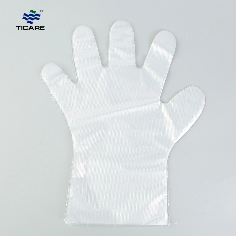 Guantes de examen de PEBD de PEBD transparentes