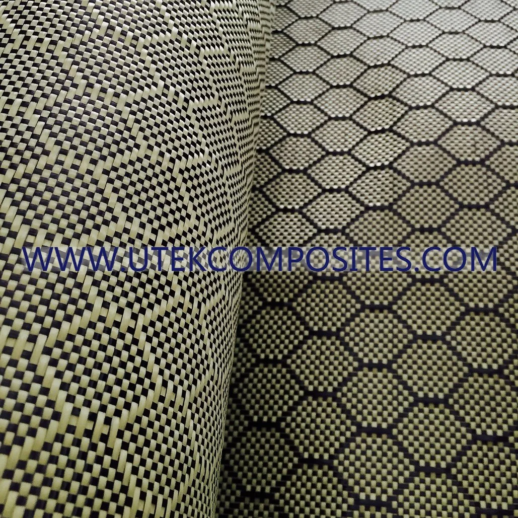 Tela de jacquard de Kevlar de carbono amarillo