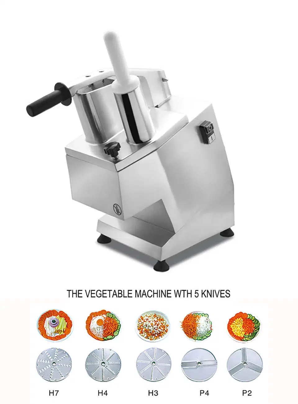 Professional Commercial Electric Vegetable Chopper Food Chips Slicer Fruit Cheese Cutter with Exquisite Workmanship (GRT-VC300A)