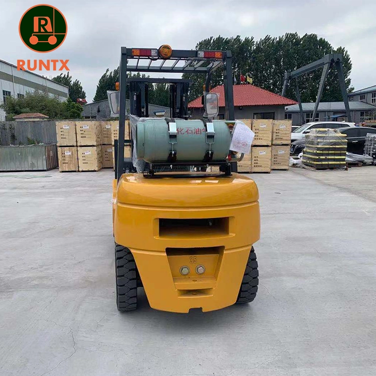 Runtx Brand Dual Fuel Forklift 2.5 Ton LPG Gasoline Forklift with Side Shift Triple Full Free Mast