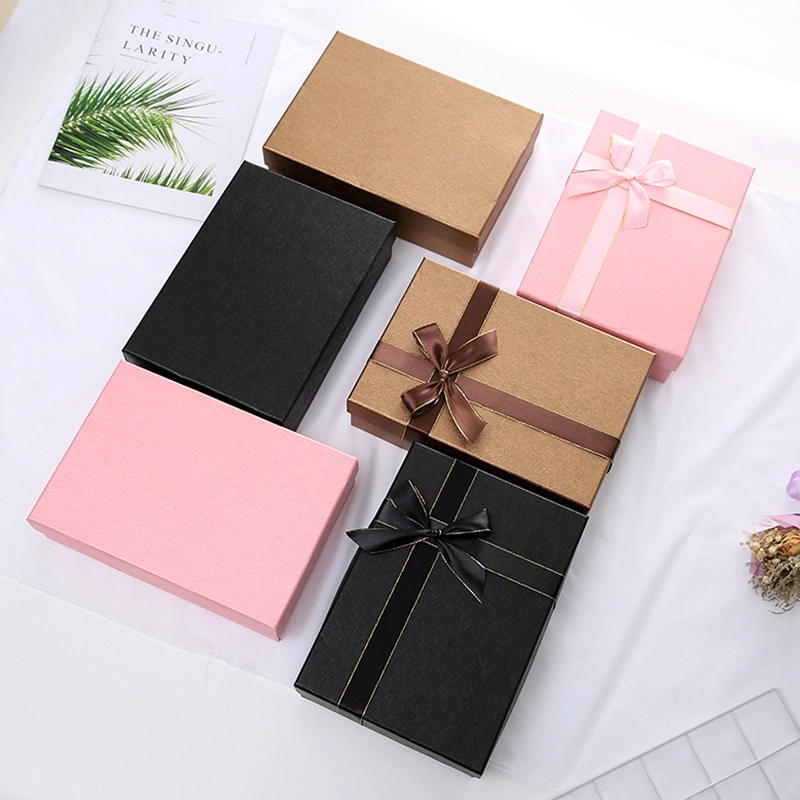 Luxury Pink Jewelry Gift Box Customized Tie with Lid Packaging Paper Box