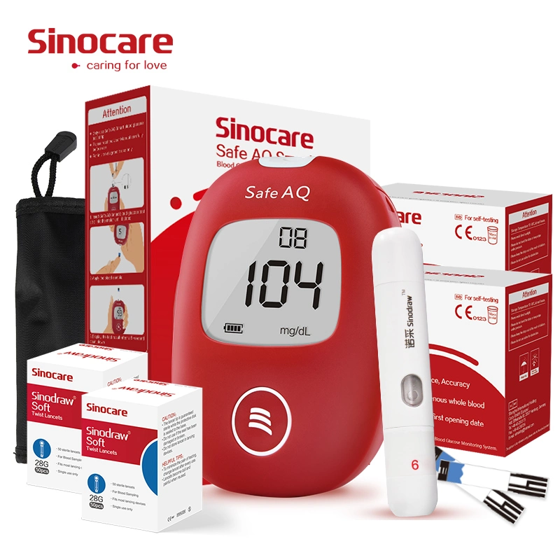 Sinocare Blutzuckermessgerät Blutzucker-Teststreifen Blutzuckermessgerät Monitore Sensor Preis Smart Blutzuckermessgerät