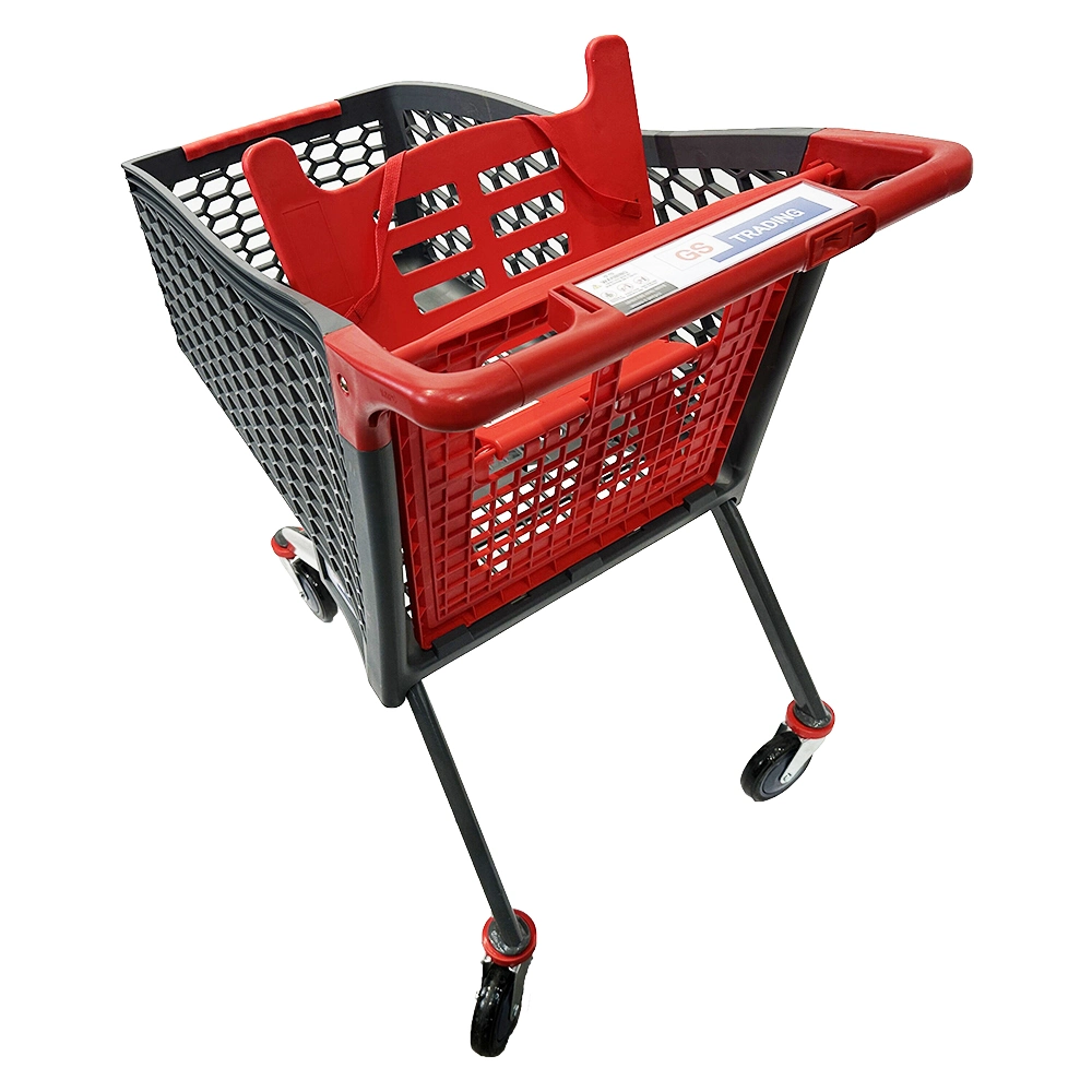 Flexible Universal Wheels Light Weight Plastic Supermarket Shopping Trolley