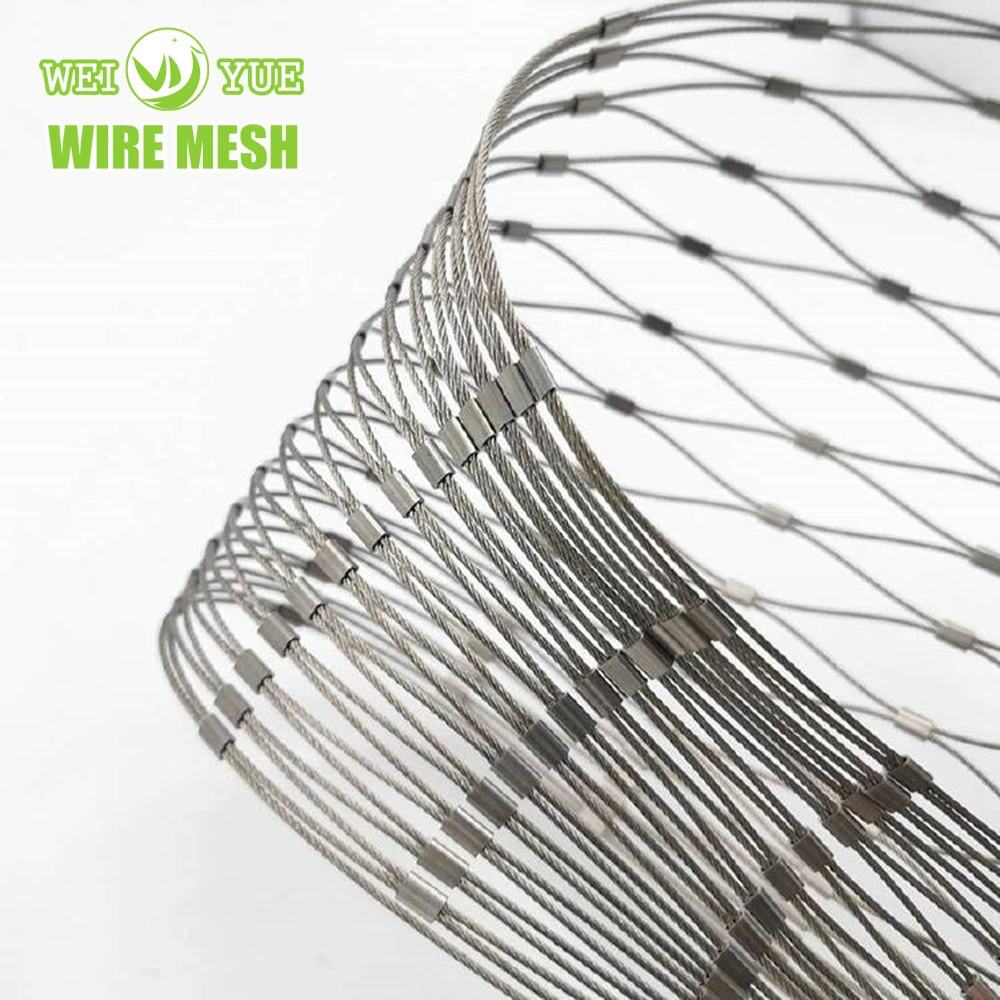 X-Tend 304 316 Stainless Steel Cable Mesh Ferrule Wire Rope Mesh for Zoo Bird Aviary Net/Green Wall/Decorative Wire Mesh/Stair Railing Mesh Fence