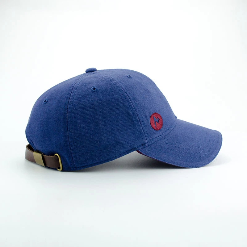 Twill Cotton Baseball Cap with 3D Embroidery and Leather Back Closure Fashion Golf Sports Hat