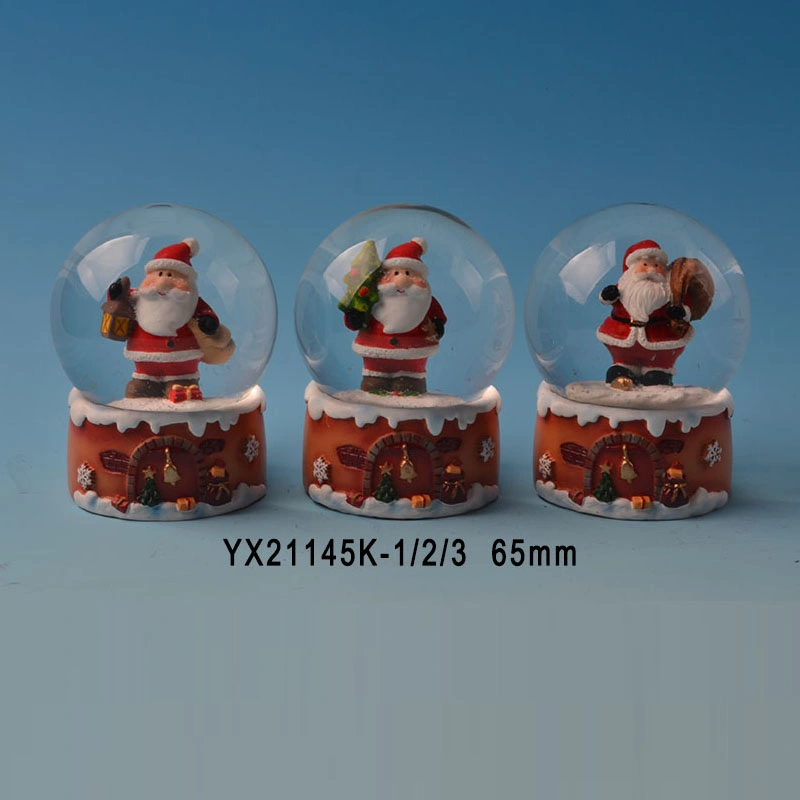 Crystal Christmas Resin Small Size Water Ball in PDQ Packing Party Decoration