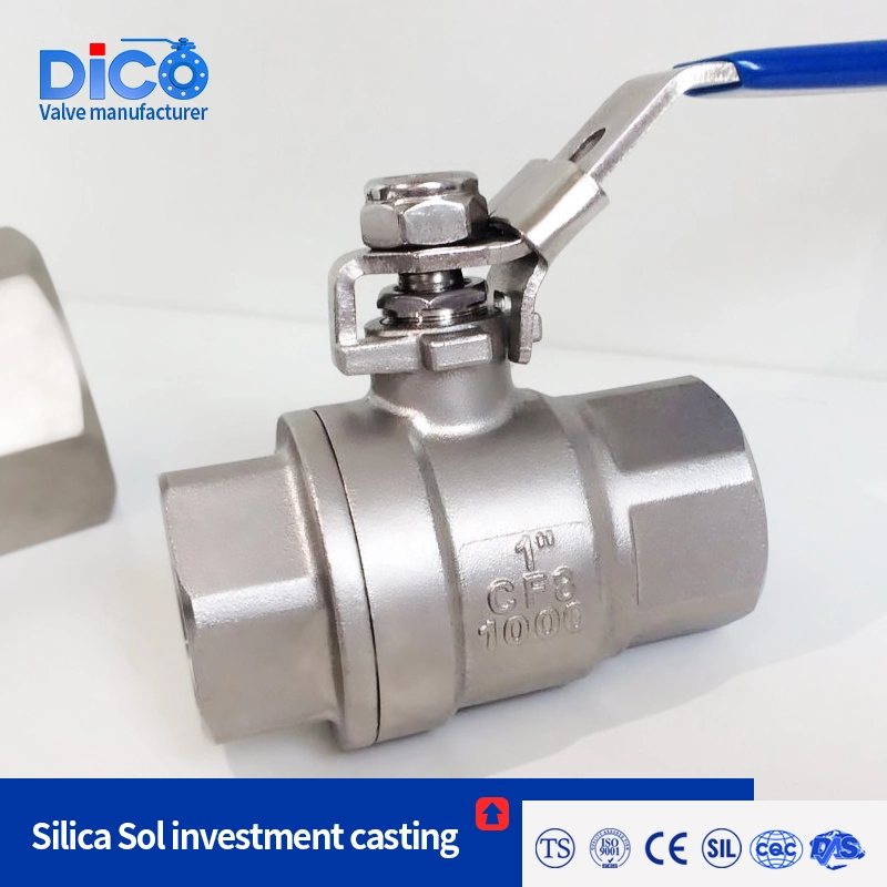 Dico Industrial Equipment Heavy Type Stainless Steel Bsp/BSPT/NPT 2PC Floating Ball Valve