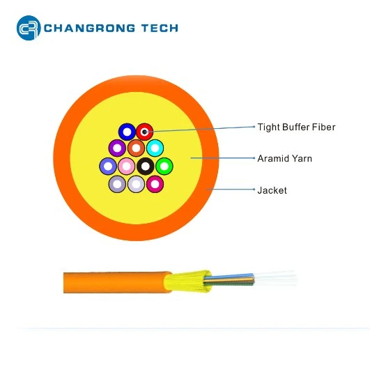 Tight Buffer Indoor Distribution GJFJV Fiber Optical Cable