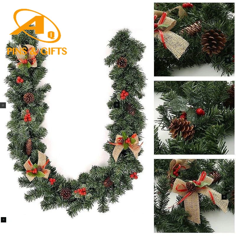 Christmas Garland Factory Wholesale/Supplier 24&prime; &prime; Artificial PVC Mixed Pine Needle Frosted Glitter Wreath Morocco for New Year