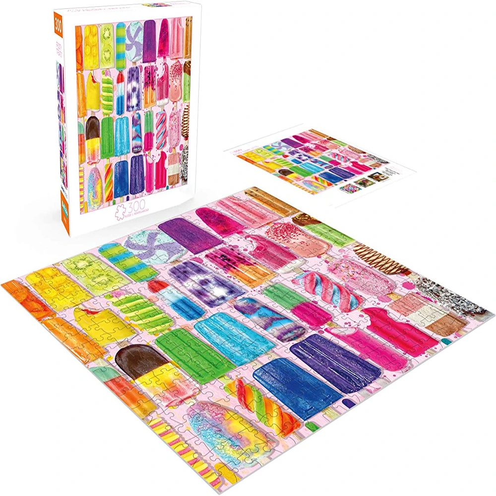 Jeux de puzzle colorés imprimés de 300 pièces grand format pour jeu de fête