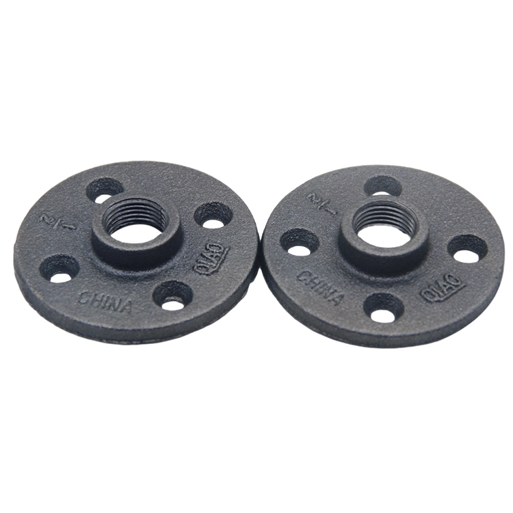 3/4 flange de pavimento, ferro fundido maleável preto de 1/2 3/4 polegadas Uniões de tubos flange do piso