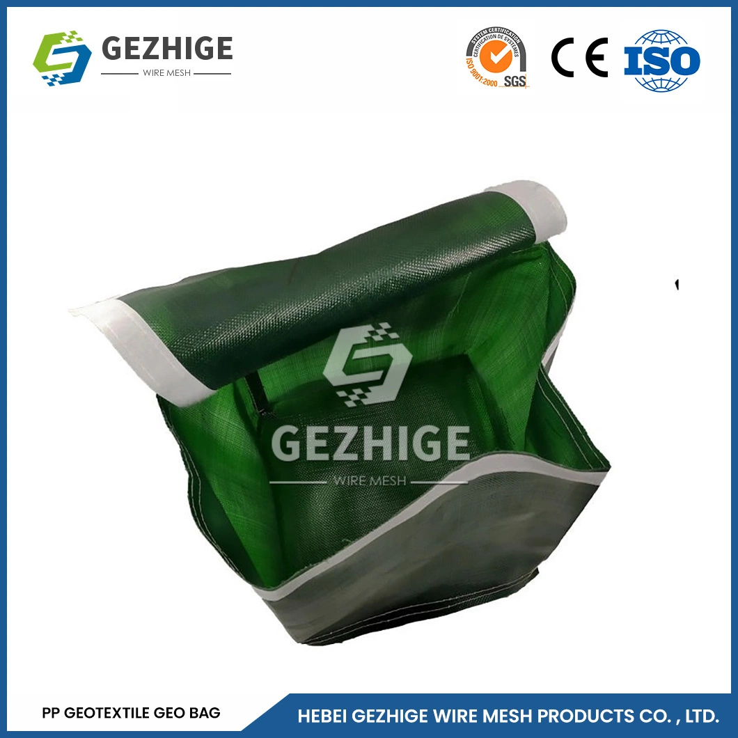 Gezhige Woven PVC revestido Hexagonal Gabion Mesh Woven Gabion Factory Aço galvanizado arame Gabion Cesto China Verde plástico PP Gabion Saco