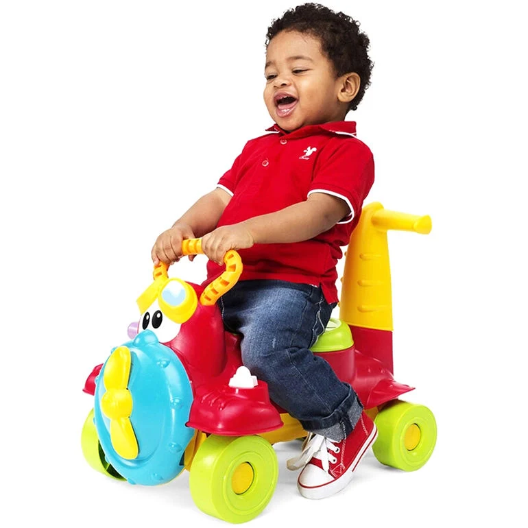 El paseo en la Mayorista/Proveedor juguete Carros de juguete de plástico de 4 ruedas bebé clásico paseo en coches de inserción con empuje la palanca Ride