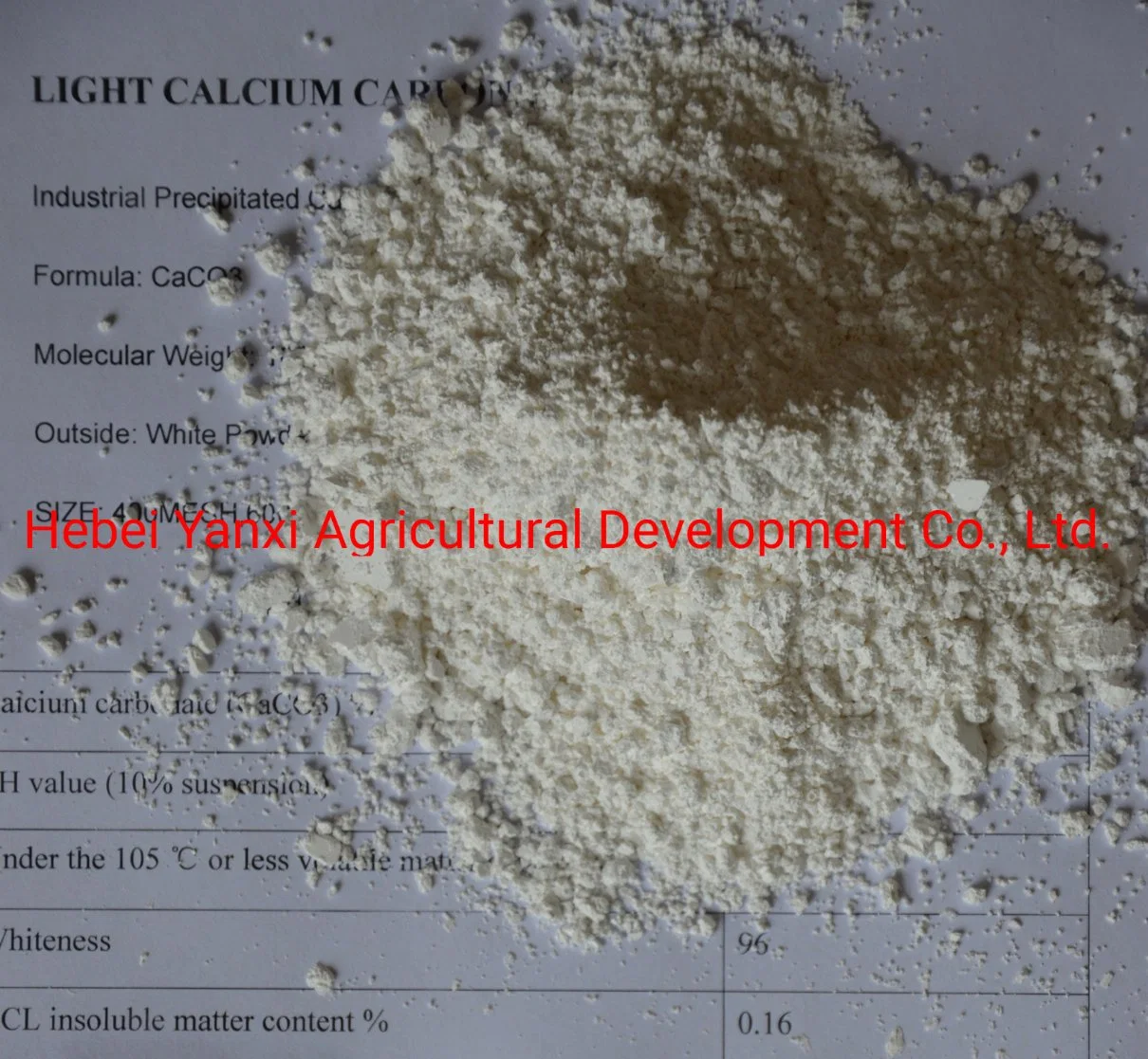 Reinforcing Agent Used 800mesh 1250 Mesh of Light Calcium Carbonate