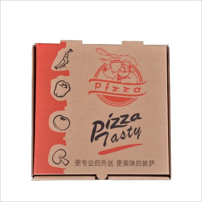 Pizza Box Disposable Wooden Take-out Paper Packing Box Biodegradable