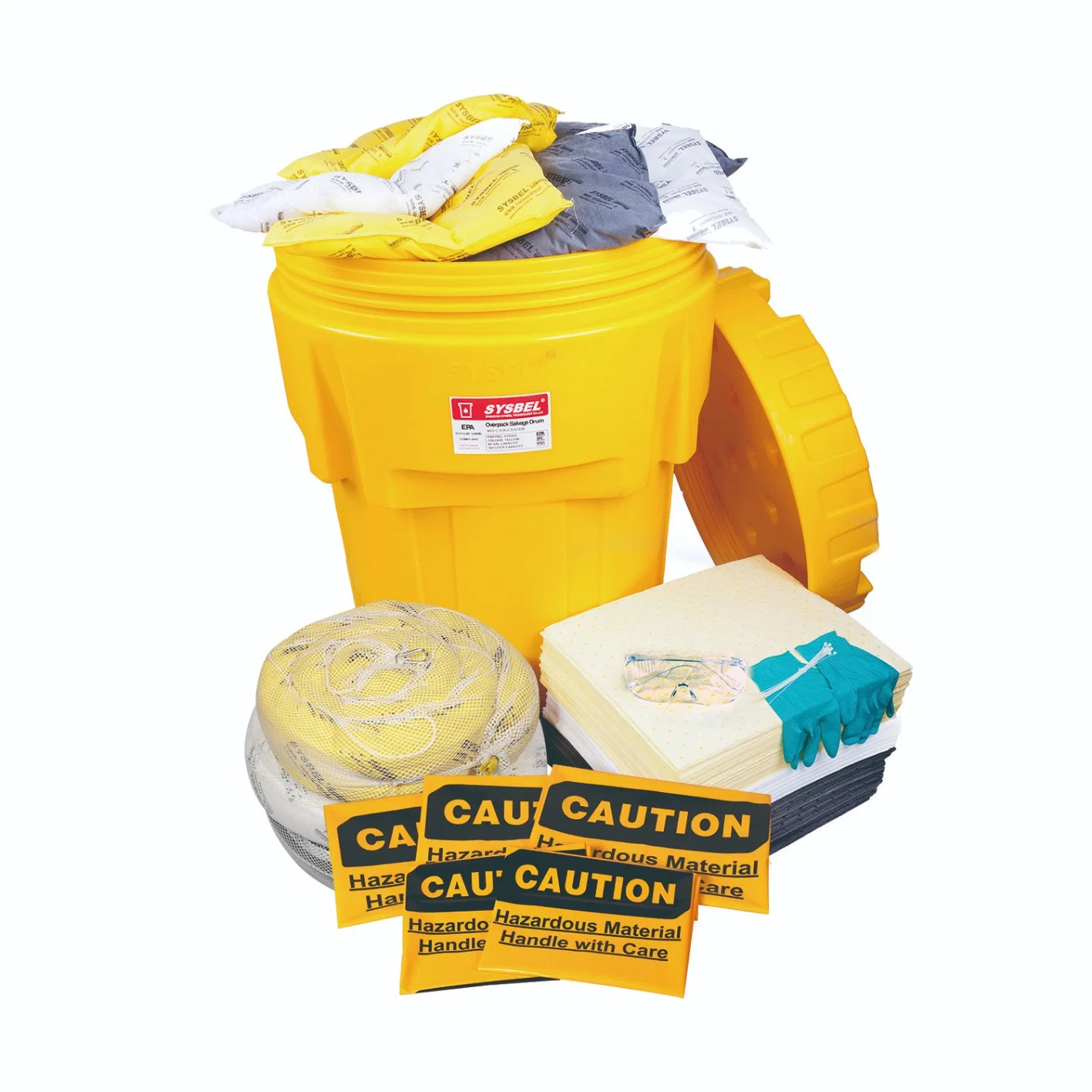 Large-Scale Spill, Adsorption Material, 95gal-Drum Overpack Spill Kits, Oil Control Only, (SYK952)