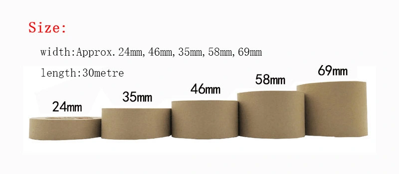 Custom Logo Strong Adhesive Paper Packing Seal Gum Kraft Reinforced Tape