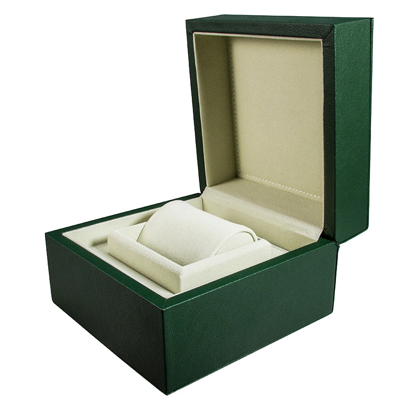 Spot Supply Green PU Watch Display Box Lychee Pattern Collection Box Leather Jewelry Box