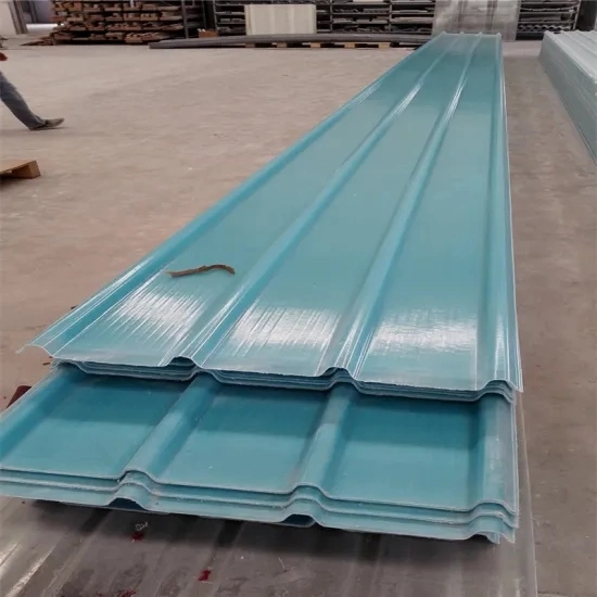 Techo de fibra de vidrio Ondulado Panel Roofing GRP Hoja de prueba de agua de FRP Teja para almacén de construcción de Galpón de la casa