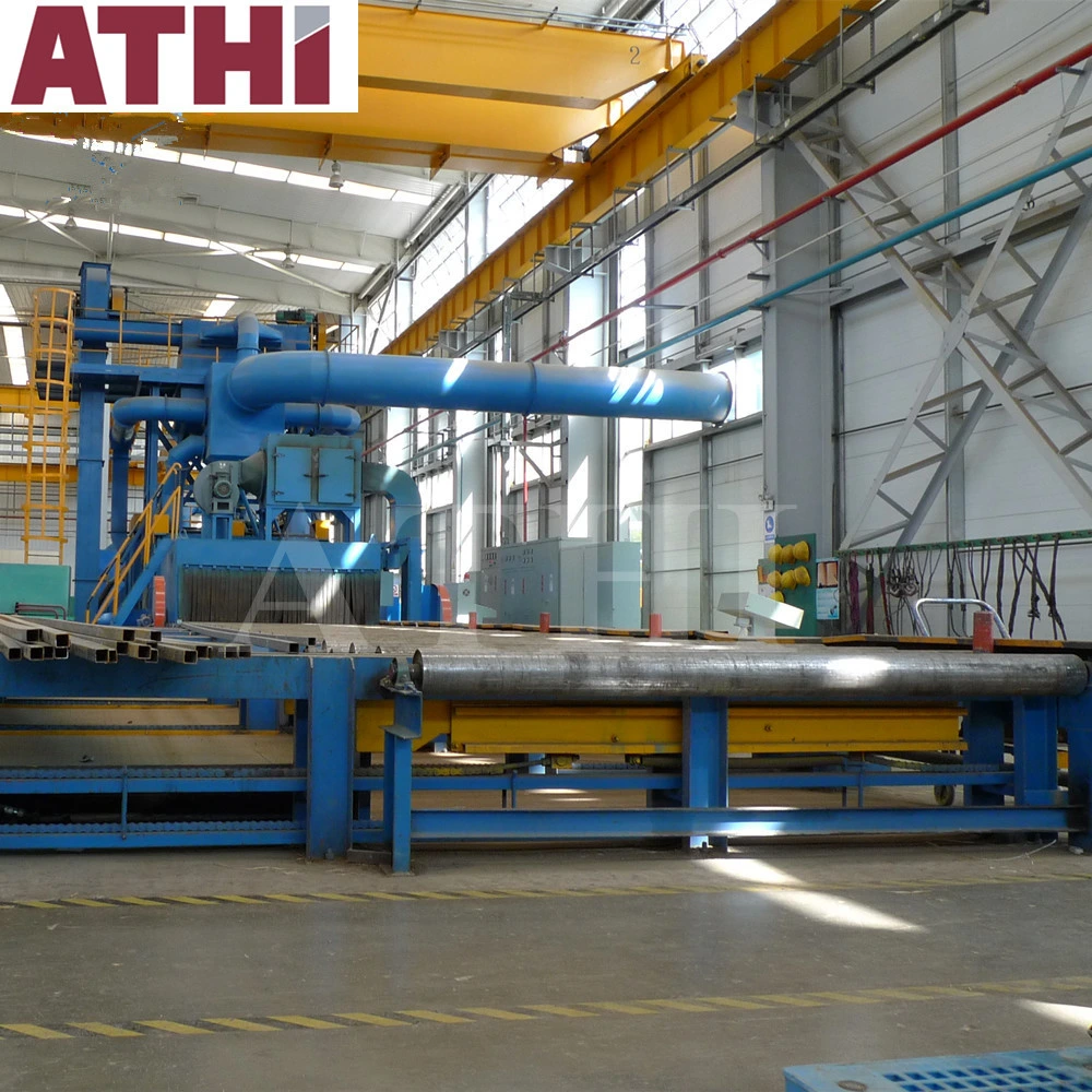 Beams Steel Profiles Roller Conveyor Shot Blasting and Coating Drying Line