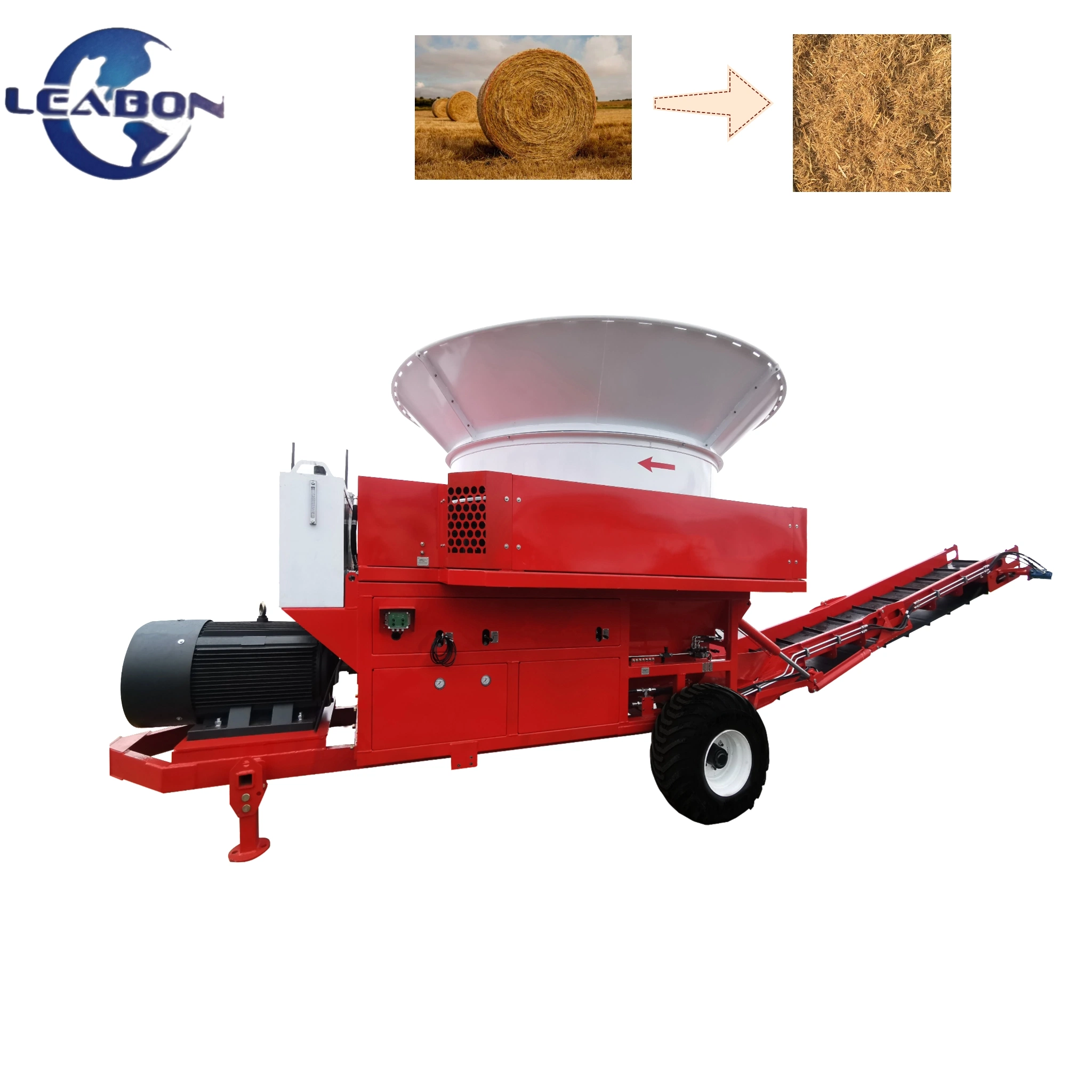 Venta caliente Móvil heno Rotary Grass Bale Gralding Machinery Precio de la máquina trituradora