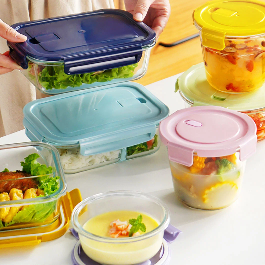 Knusprige Glas-Lunchbox Mikrowelle Beheizte Versiegelte Obst Bento-Box