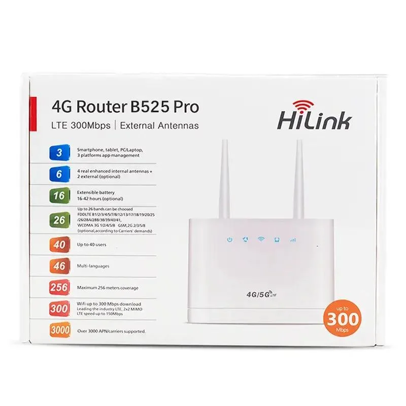 Factory Supply B525 PRO Unlocked 4G LTE CPE Router WiFi Routers WiFi Hotspot Mobile Wireless