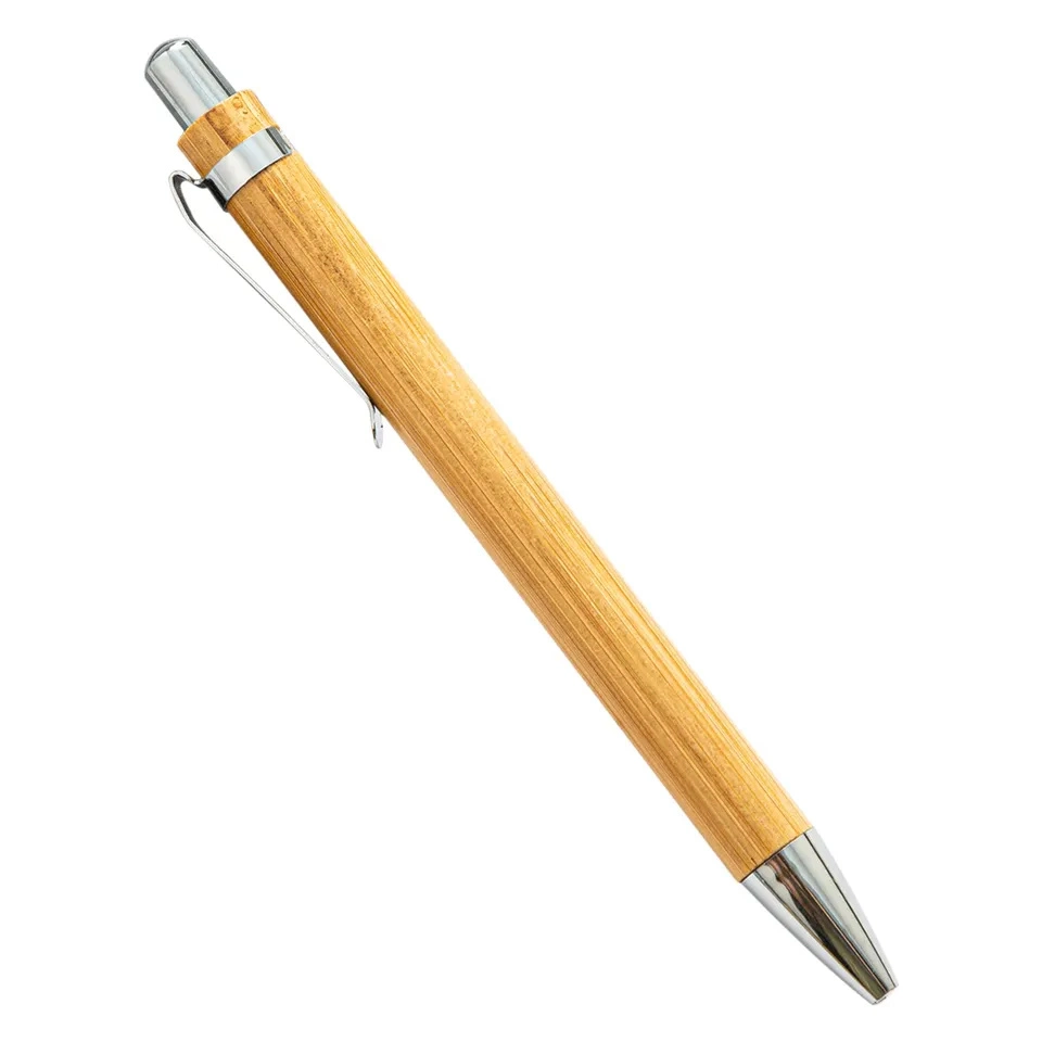 Personalisierter Öko-freundlicher Click Ball Bamboo Pen mit Holz Benutzerdefinierte Gedruckte Logo Werbeartikel Lieferant Geschenk Ballpoint Punkt