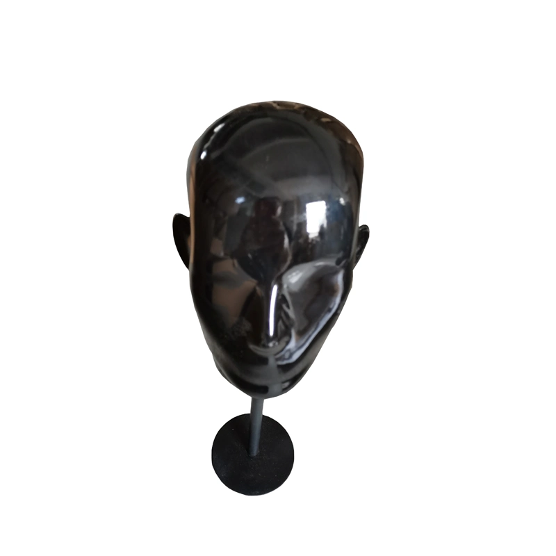 Fiberglass Black Head Male Mannequin Hat Wig Glasses Display Model