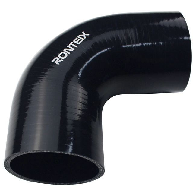 4" to 3" Black Flexible Automotive 90 Degree Silicone Hose