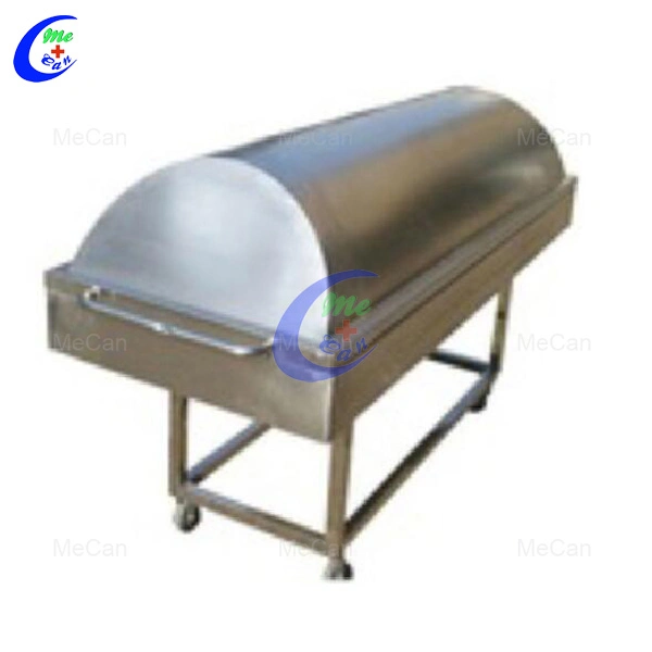 Medical Hospital Stainless Steel Morgue Corpse Cart with Cover, Morgue Cart/Trolley