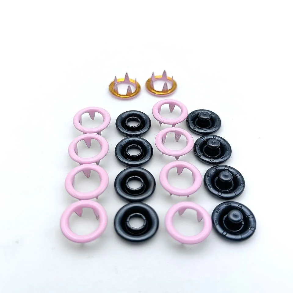 Prong Snap Button Pearl Four Parts Fastern Spring Ring Button for Babay Cloth