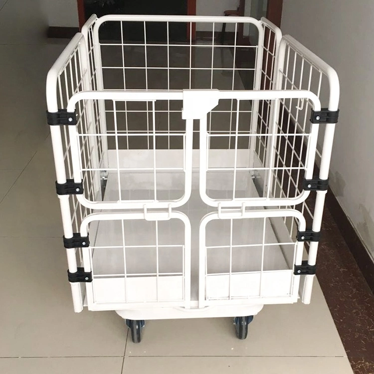 Logistics Trolley Folding Wire Mesh Warehouse Supermarket Trolley for Transport