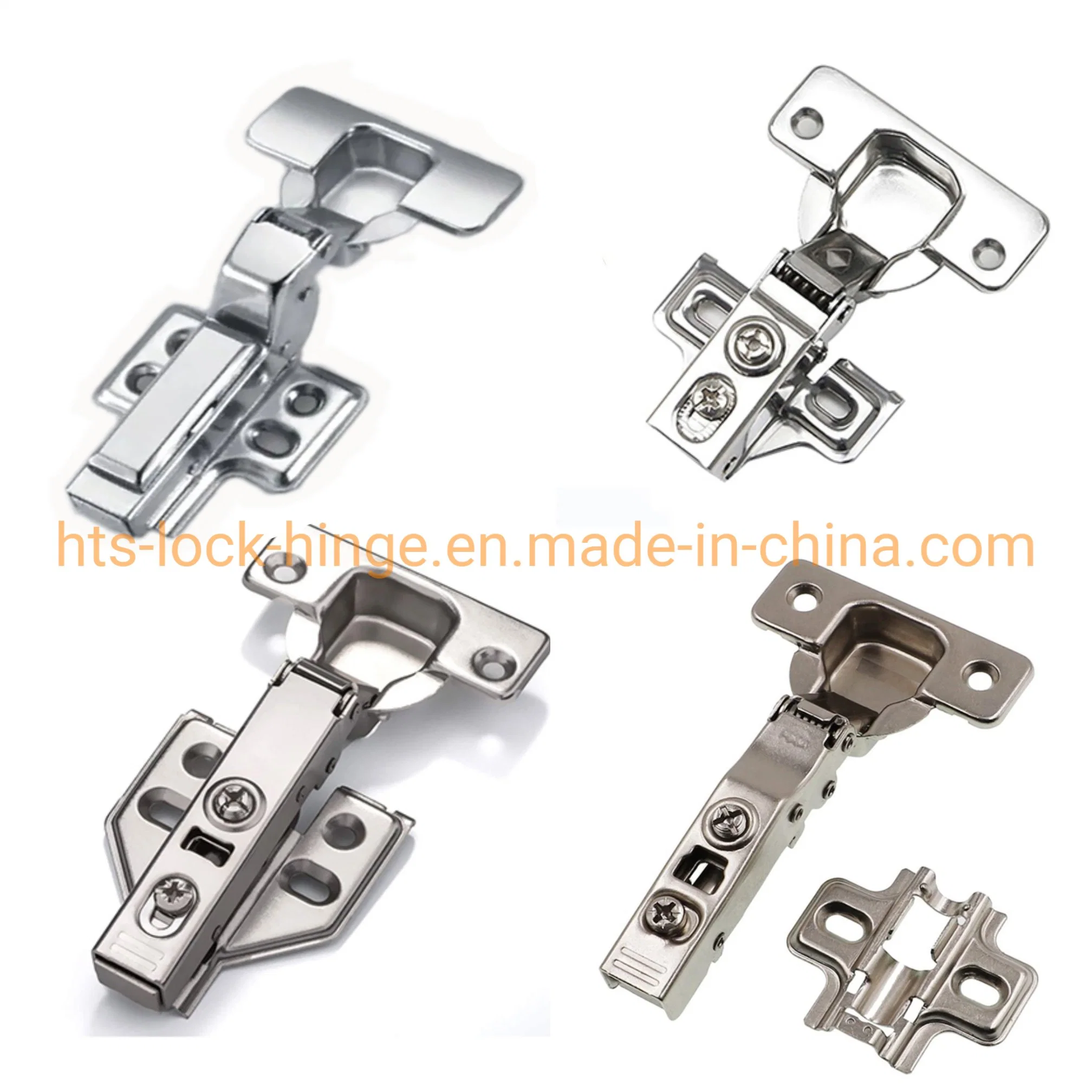 Furniture Hardware Steel Iron Fixed Detachable Concealed Folding Self Soft Close Hydraulic Full Half Overlay Inset Clip Slid on Kitchen Adjustable Cabinet Hinge