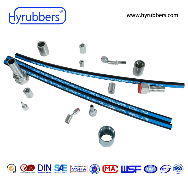 Flexible Steel Wire Braided Oil Resistant Hydraulic Rubber Hose R2at/2sn