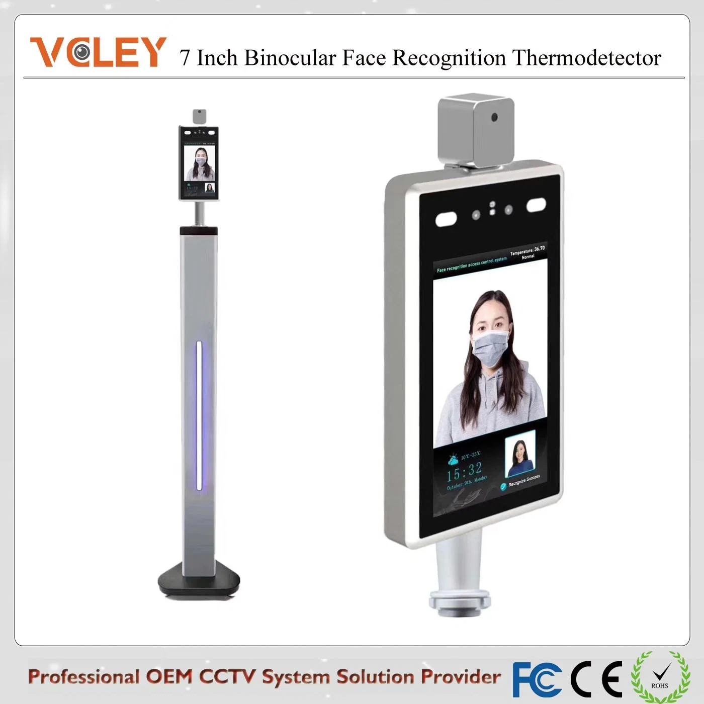 Original Factory Wholesale/Supplier Automatic Digital Face Recognize Forehead Infrared Thermometer Camera