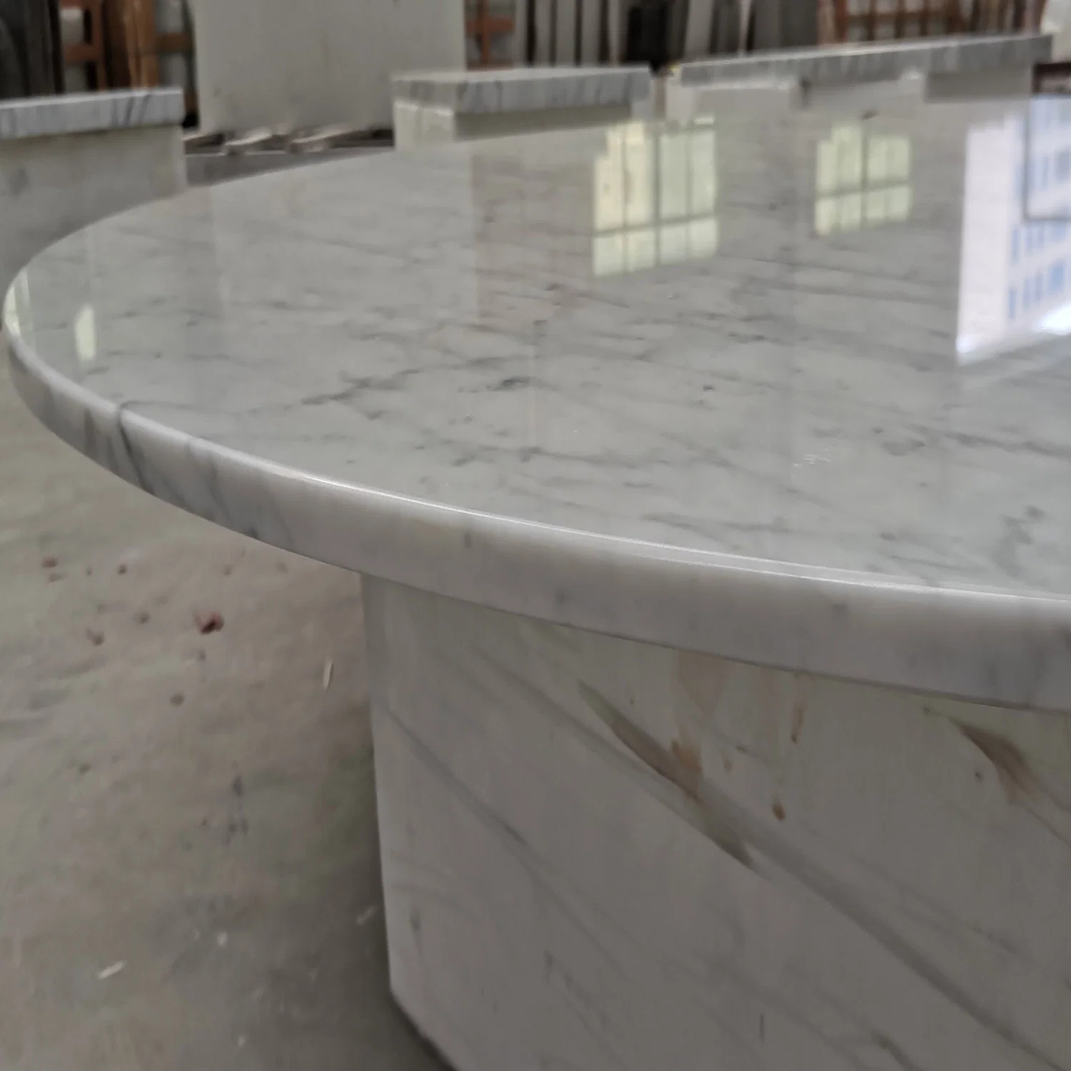 Proyecto del Hotel Italiano Bianco Carrara Mesa de Piedra Blanca Contador Arriba Encimeras de mármol