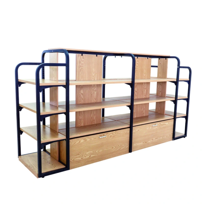 Customized Supermarket Shelves Wood Medicine Display Shelf, Display Racks for Pharmacy